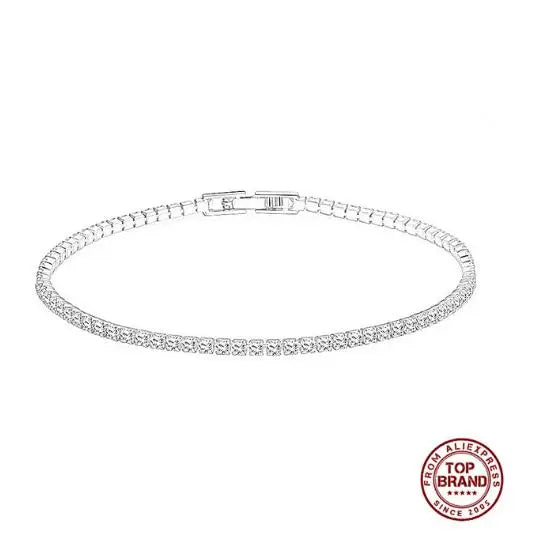 Real 3MM D VVS Moissanite Tennis Bracelet Passes Diamond Sparkling Test Solid S925 Jewelry Wedding Women Gift
