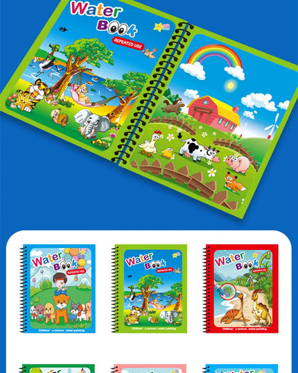 Montessori Toys Reusable Coloring Book Magic Water Drawing Book for Kids Toddler Toy Painting Book Educational Toys for Children