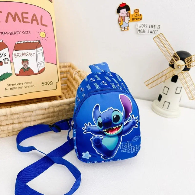 New Stitch Cartoon Children's Bags Fashion Casual Messenger Bag New Tide Take Coin Purse Boy Chest Bag Holiday Gift  Wholesale