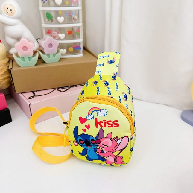 New Stitch Cartoon Children's Bags Fashion Casual Messenger Bag New Tide Take Coin Purse Boy Chest Bag Holiday Gift  Wholesale