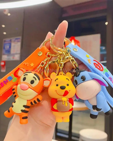 New Anime Disney Keychain Cartoon Mickey Mouse Minnie Lilo & Stitch Cute Doll Keyring Ornament Key Chain Pendant Kids Toys Gifts