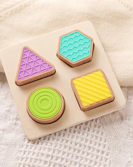 Montessori Wood Toys 0-12Months Baby Colorful Geometry Grasping Board Toys Newborn Sensory Touch Shape Recognition Game Toy Gift