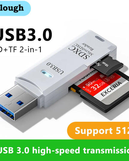 2 in 1 USB 3.0 Card Reader Micro TF sd card Reader usb adapter High Speed Cardreader TF Memory card For PC Laptop Accessories