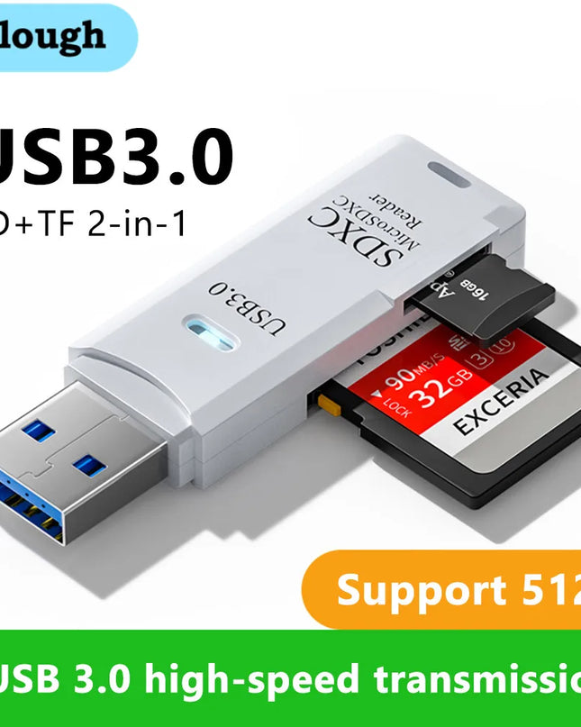 2 in 1 USB 3.0 Card Reader Micro TF sd card Reader usb adapter High Speed Cardreader TF Memory card For PC Laptop Accessories