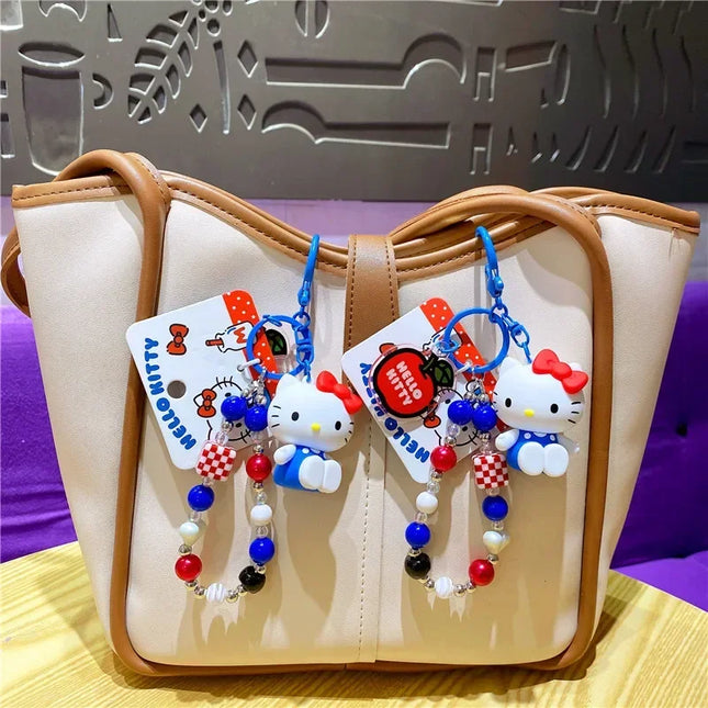 New Hello Kitty Creative Keychain Backpack Pendant Car Interior Couple Accessories Cartoon Decoration Children's Birthday Gift