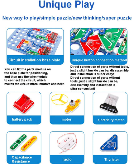Circuit Electronic Exploration Toys for Kids tecnología Physic Education Learning Children Stem Toys Gifts Science Kits For Kids