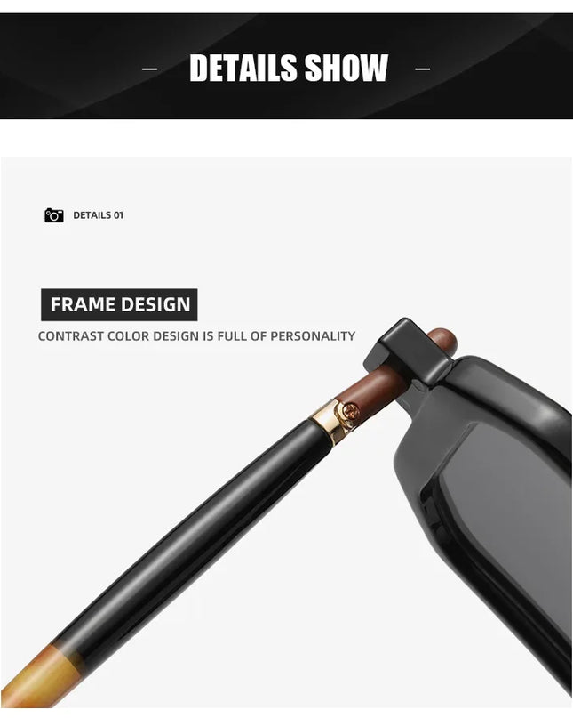 Square Sunglasses For Men Women Blue Light Blocking Shades UV400 Sun Glasses Luxury Thick Frame Eyeglasses Driving Eyewear