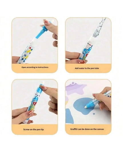 100*80CM Magic Water Doodle Mat for Kids - Reusable Waterproof Drawing Board with Magic Pens, Educational Art Toy for kids