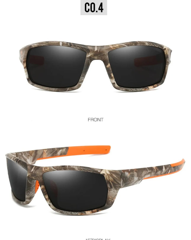 New Sunglasses for Men Sport Polarized Square Frame Camouflage Sun Glasses Driving Fishing Cycling Skiing Sun Eyewear UV400
