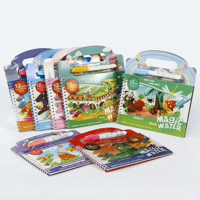 Magic Water Drawing Book - Reusable Montessori Toddler Toy, Mess-Free Painting for Early Education