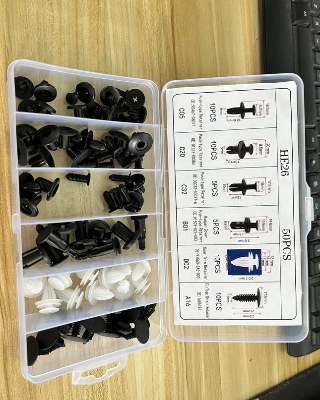Auto Fastener Clip Mixed Car Body Push Retainer Pin Rivet Bumper Door Trim Panel Fastener Kit Car Clips Box or Bag packaging
