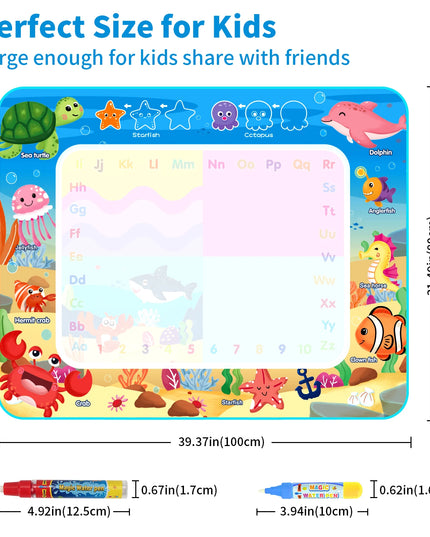 Magic Water Drawing Mat Coloring Doodle Mat with Magic Pens Educational Toys  Painting Board Montessori Toys for Kids Gifts