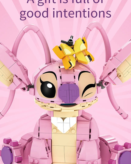 New Stitch Angel CP Building Blocks 2025 - Large Piece Cartoon Toys with Moving Ears Kids Assembly Gift for Boys Girls Birthday
