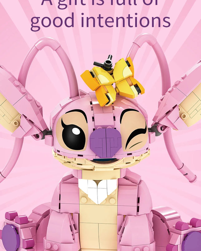New Stitch Angel CP Building Blocks 2025 - Large Piece Cartoon Toys with Moving Ears Kids Assembly Gift for Boys Girls Birthday