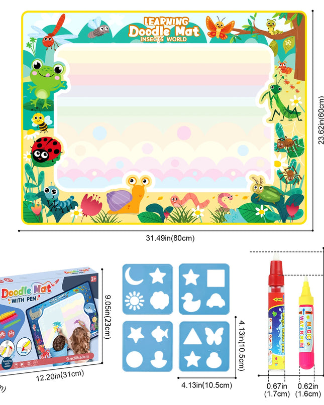 Magic Water Drawing Mat Coloring Doodle Mat with Magic Pens Educational Toys  Painting Board Montessori Toys for Kids Gifts