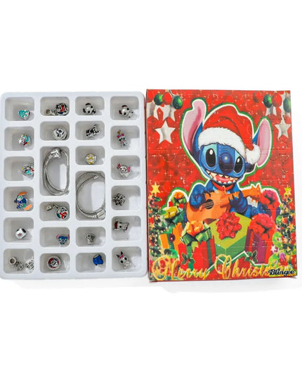 Christmas Disney Stitch Charm DIY Bracelet Fashion Cute Advent Surprise Blind Box for Friend Festival Jewelry Unique Gift