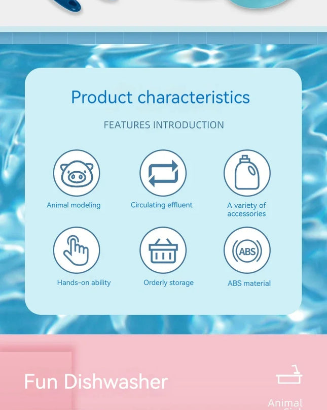 Toy Kitchen Set for Toddlers with Electric Circulating Water, Dishwasher Sink, Imaginative Pretend Play for Kids Boys Girls Ages