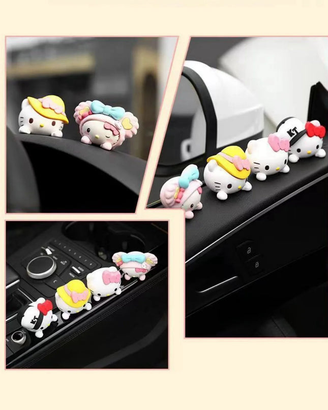 1pc Hello Kawaii Kitty Car Decoration Ornaments Charm DIY Car Display Decoration Ornaments Birthday Gift Valentine's Day Gifts