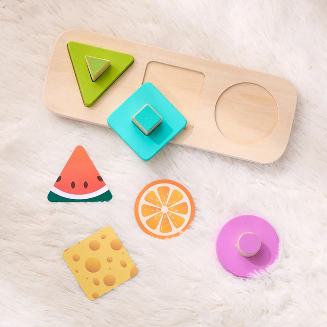 Montessori Wood Toys 0-12Months Baby Colorful Geometry Grasping Board Toys Newborn Sensory Touch Shape Recognition Game Toy Gift