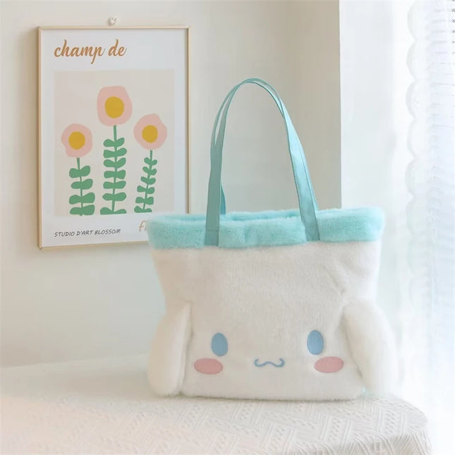 My Melody Kuromi Shoulder Bag Kawaii Japanese Style Plush Bag Pochacco Cinnamoroll HandBag Tote Package For Girl Student Gifts