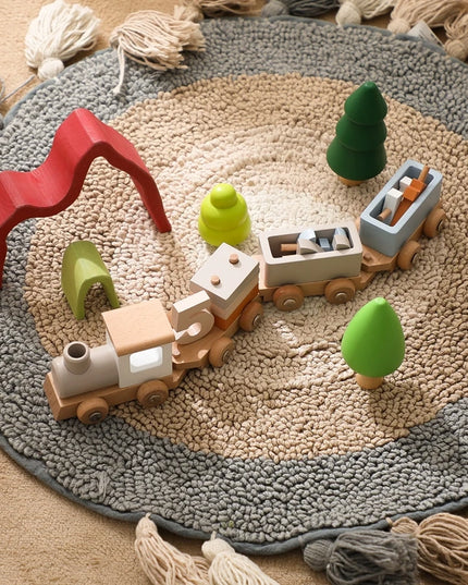 Montessori Toys Wooden Train Birthday Toy Baby Educational Toys Wooden Trolley Baby Learning Toys Number Of Wood Baby Toys Gifts