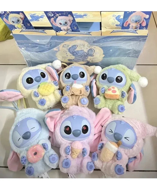 NEW Stitch Eat Something Before Sleep Series Blind Box Plush Dolls Pendant Cute Doll Ornament Mystery Box Surprise Toys Gifts