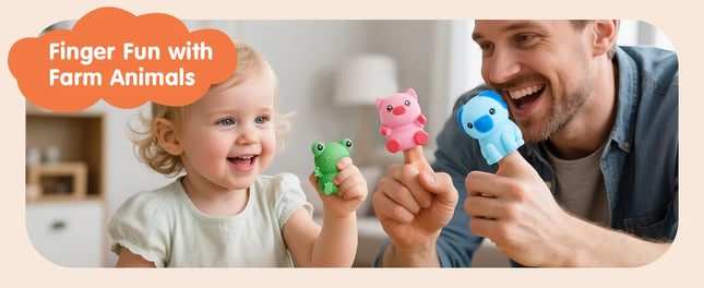 Toddler Learning Toys Montessori Train Set with Farm Animals Counting Sorting Toys Fine Motor Finger Puppets Games For Gifts