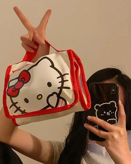 Cute Portable Travel Wash Up Storage Bag Girls Gifts Hello Kitty Kuromi Stitch KT Cat Cartoon Cosmetic Bag For Girl Kawaii Gifts