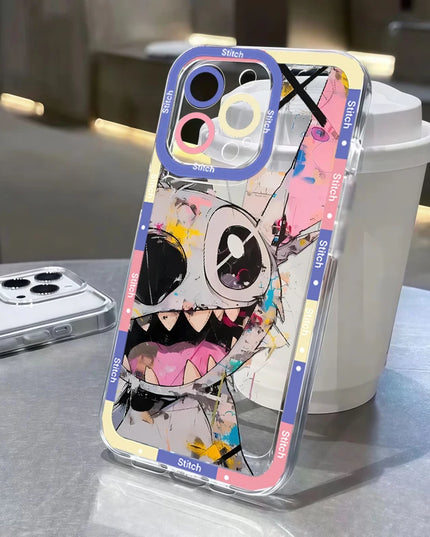 Stitch Artistic Transparent Phone Case For IPhone 17 Air 16 14 12 11 Pro Max 15 Plus 13 Mini 16E Fashion TPU Silicone Soft Cover