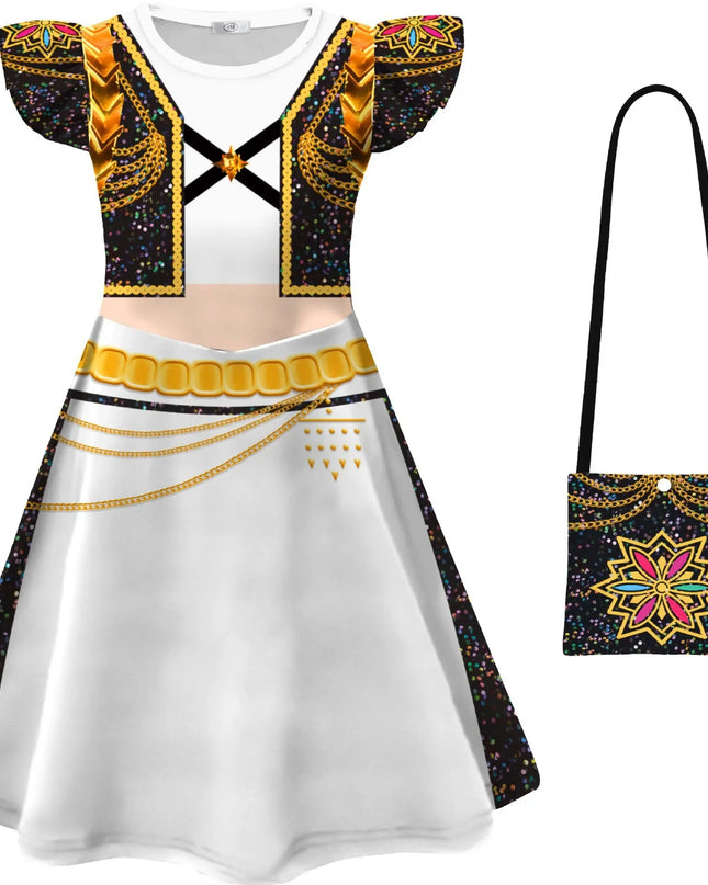 Kids K-Pop Demon Hunters Zoey Rumi Mira Costume Fancy Dress Cosplay Huntrix Idol Movie Cosplay for Girls Kids Halloween Carnival