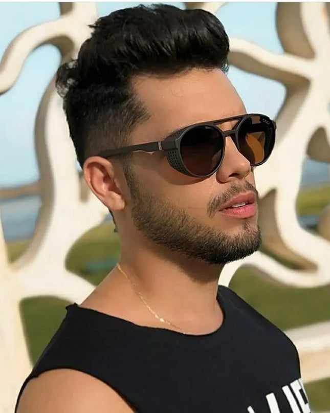 Classic Gothic Steampunk Style Sunglasses Men Women Brand Designer Retro Round Colorful Lens Vintage Sun Glasses UV400