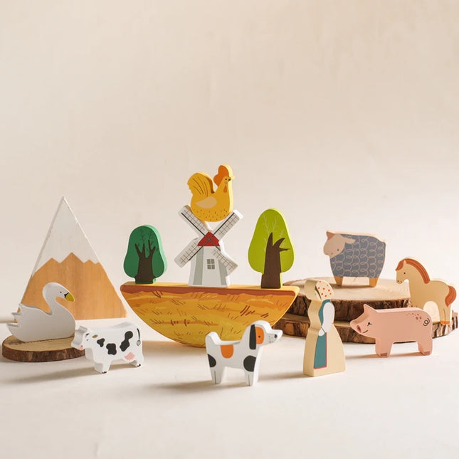 Montessori Game 1Set Of Farm Simulated Wooden Children's Toys Educational Toy Baby Room Decoration Desktop Furnishings Baby Gift