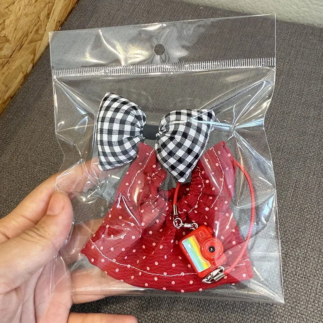 For 17cm Labubu Doll Luxry Brand design Diy Accessories Dress Sweater Overalls T-shirt Hat Set For Labubu Trendy Clothing Gift