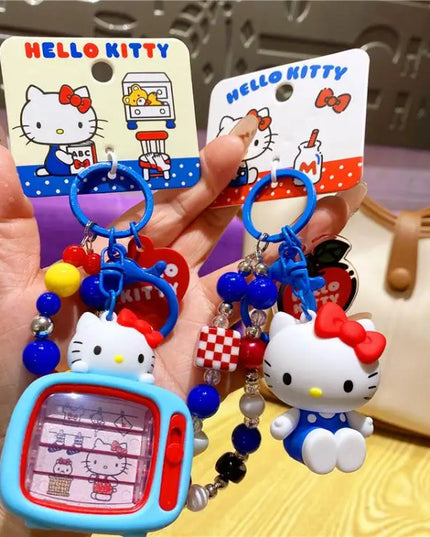 New Hello Kitty Creative Keychain Backpack Pendant Car Interior Couple Accessories Cartoon Decoration Children's Birthday Gift