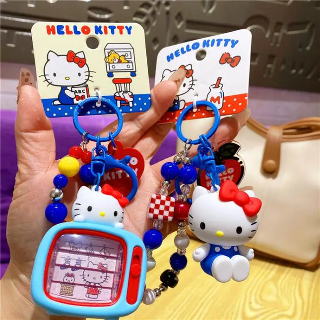 New Hello Kitty Creative Keychain Backpack Pendant Car Interior Couple Accessories Cartoon Decoration Children's Birthday Gift