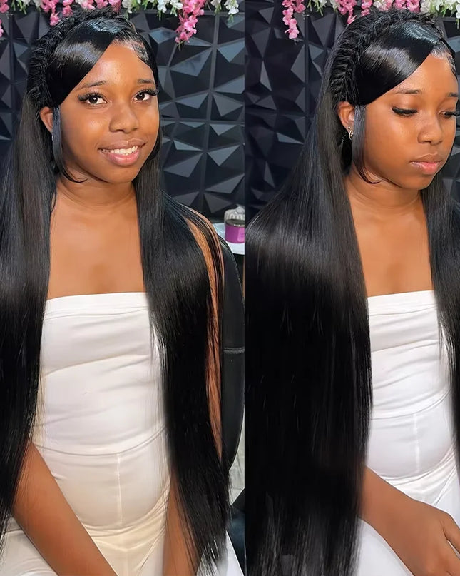30 40 Inch 13x6 Hd Lace Frontal Human Hair Wigs 250 High Density Straight Front Wig 13x4 Pre Plucked Black Brazilian For Wowan