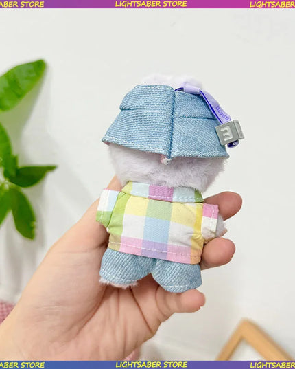 Handsome Labubu 4.0 Clothes Kawaii Bucket Hat Shirt Pants Set Mini Plush Doll Clothing Fashion Doll Accessories Gift