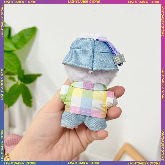 Handsome Labubu 4.0 Clothes Kawaii Bucket Hat Shirt Pants Set Mini Plush Doll Clothing Fashion Doll Accessories Gift