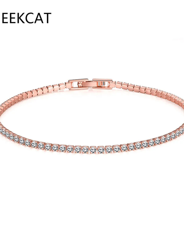 Real 3MM D VVS Moissanite Tennis Bracelet Passes Diamond Sparkling Test Solid S925 Jewelry Wedding Women Gift