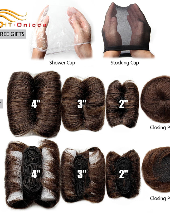 613 Blonde Straight Bundle Human Hair Bundles With Circular Closure 1B 27 30 4 BUG Colored Short Remy Human Hair 28Pcs/Lot
