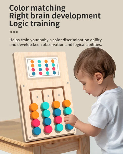 Montessori Wooden Color Shape Matching Cognition Learning Game Board Toys Early Education Children Brain Logic Thinking Develop