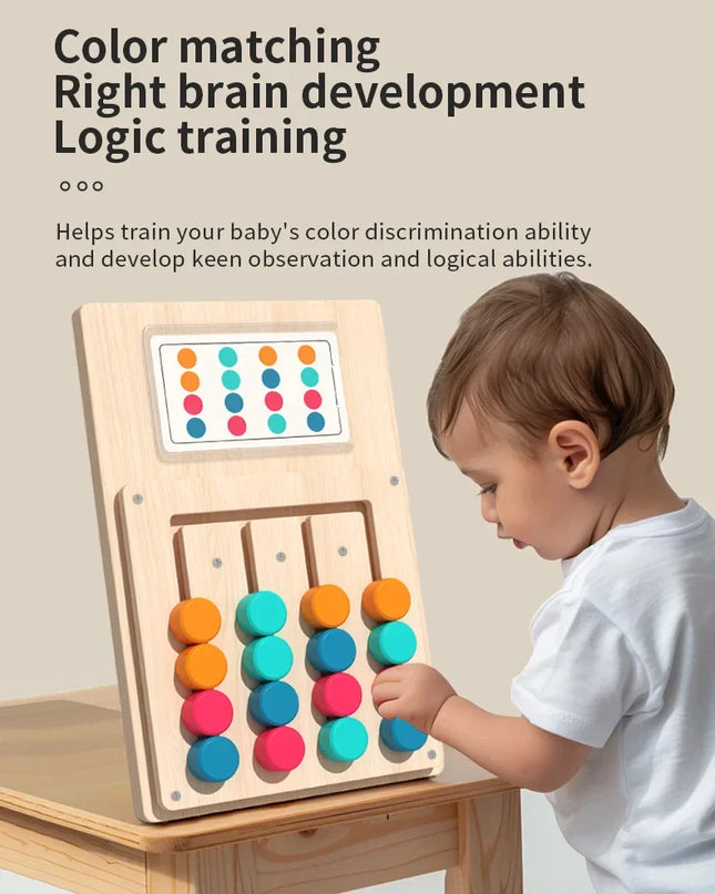 Montessori Wooden Color Shape Matching Cognition Learning Game Board Toys Early Education Children Brain Logic Thinking Develop