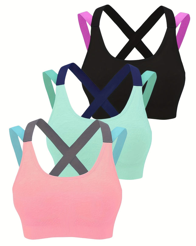 Comfortable and Supportive Seamless Mesh Cross Back Sport Bra for Yoga, Running, and Fitness - Breathable & Moisture-Wicking - For Women - Ideal for High-Impact Activities - Great Gift for Fitness Enthusiasts