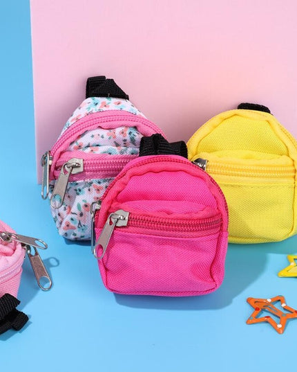 LABUBU Doll 30cm 1/6 BJD Doll Mini Bag Backpack, Mini Doll Bag Doll House Decoration, Toy Accessories for Gifts Halloween Christmas Gift