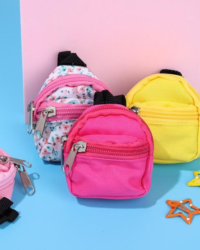 LABUBU Doll 30cm 1/6 BJD Doll Mini Bag Backpack, Mini Doll Bag Doll House Decoration, Toy Accessories for Gifts Halloween Christmas Gift