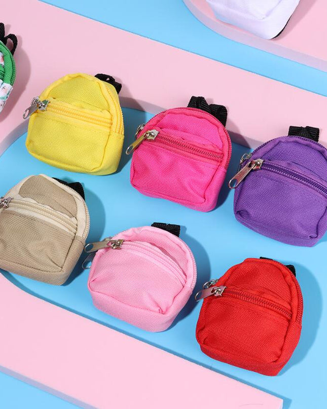 LABUBU Doll 30cm 1/6 BJD Doll Mini Bag Backpack, Mini Doll Bag Doll House Decoration, Toy Accessories for Gifts Halloween Christmas Gift