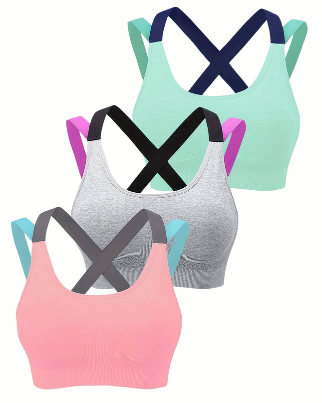 Comfortable and Supportive Seamless Mesh Cross Back Sport Bra for Yoga, Running, and Fitness - Breathable & Moisture-Wicking - For Women - Ideal for High-Impact Activities - Great Gift for Fitness Enthusiasts